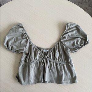 Sunday Best Babydoll Crop Top Sage Green